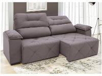 Sofá Retrátil Reclinável 4 Lugares Suede Moviment Grazzia Linoforte - 5