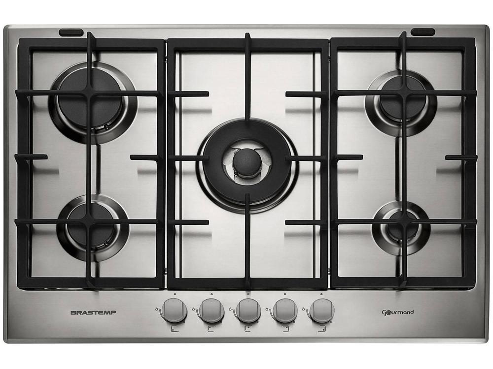 Cooktop 5 Bocas a Gás Natural e GLP Brastemp Inox - 1
