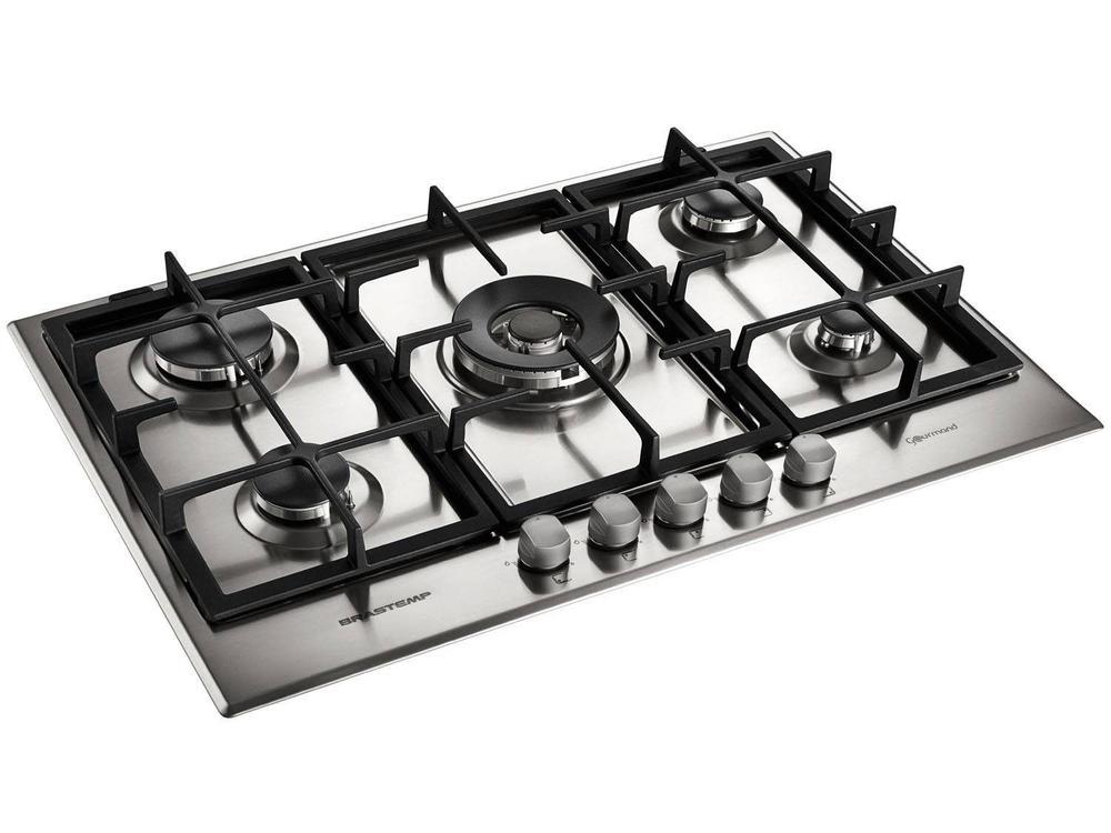 Cooktop 5 Bocas a Gás Natural e GLP Brastemp Inox - 2
