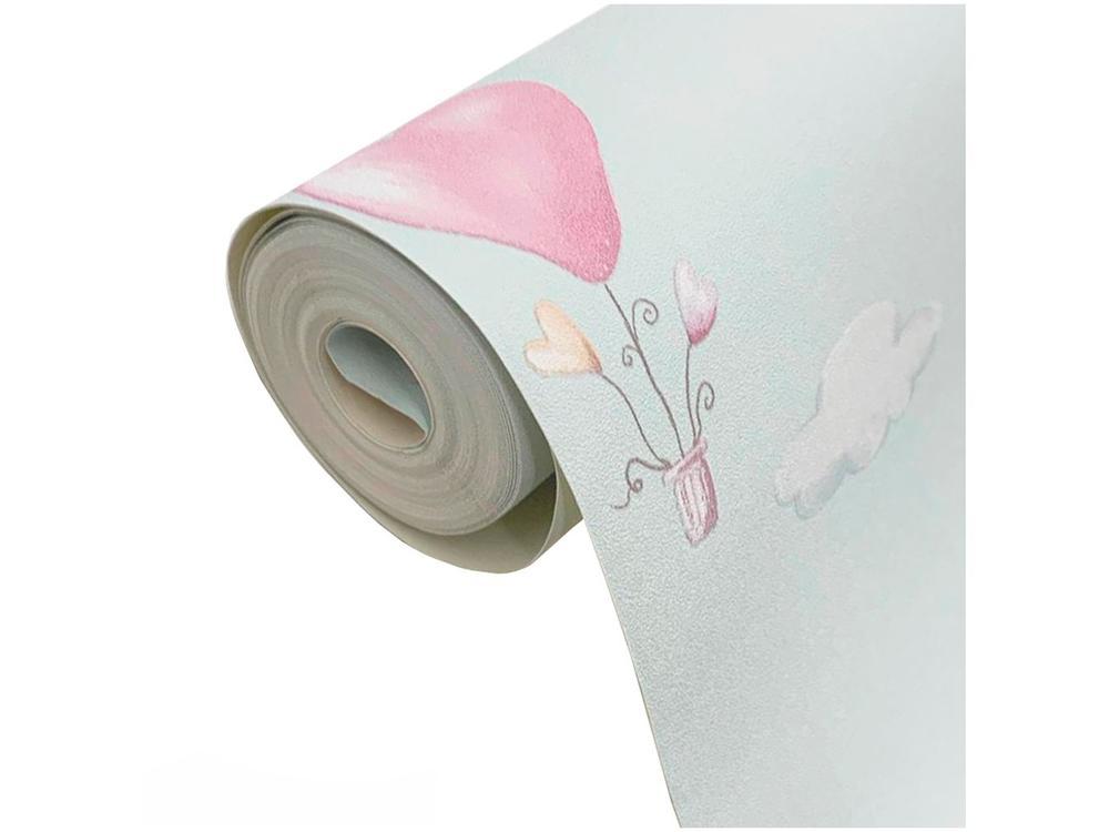 Papel de Parede Infantil Verde Balões Vinílico - 4
