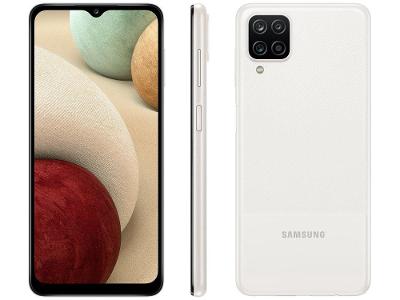 Smartphone Samsung Galaxy A12 64GB Branco 4G Octa-Core 4GB RAM 6,5” Câm. Quádrupla + Selfie 8M