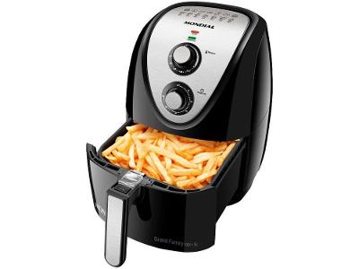 Fritadeira Elétrica sem Óleo/Air Fryer Mondial Grand Family Inox AFN-50-BI Preto 5L com Timer