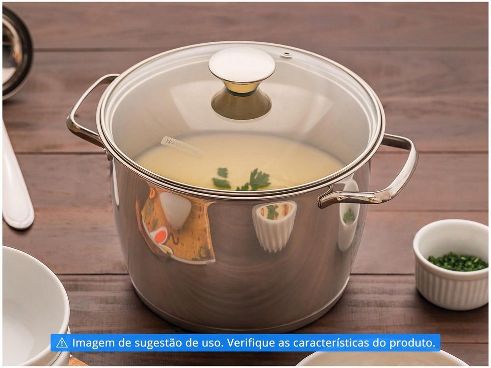 Caldeirão Inox Tramontina 5,5L Fundo Triplo com Tampa 22cm Allegra - 2