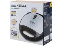Sanduicheira Grill Britânia Preto e Cinza 750W Antiaderente Crome - 9