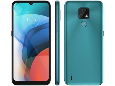 Smartphone Motorola Moto E7 32GB Aquamarine - 4G Octa-Core 2GB RAM 6,5” Câm. Dupla + Selfie 5M