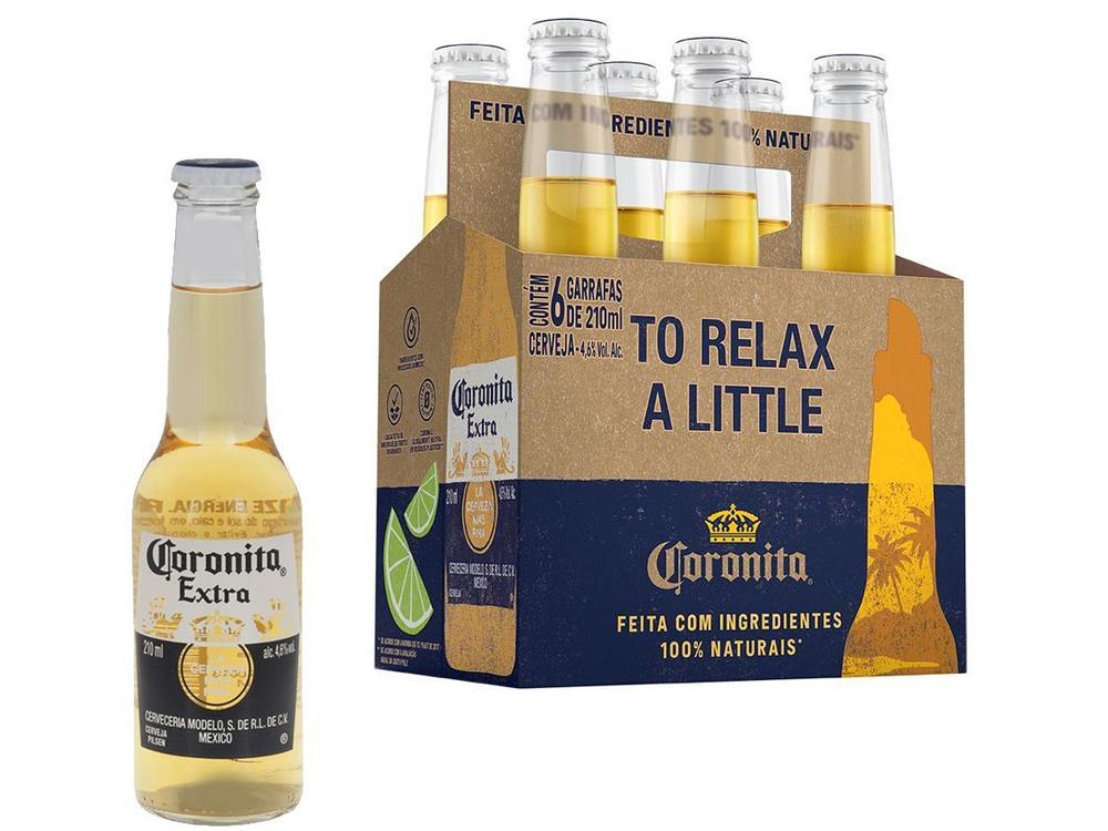 Cerveja Corona Coronita Extra Lager 6 Unidades - 210ml - 10