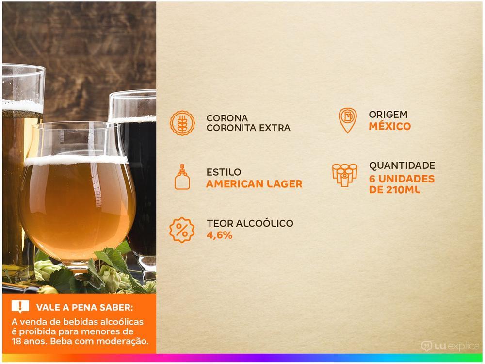 Cerveja Corona Coronita Extra Lager 6 Unidades - 210ml - 12