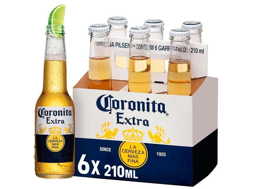 Cerveja Corona Coronita Extra Lager 6 Unidades - 210ml - 1