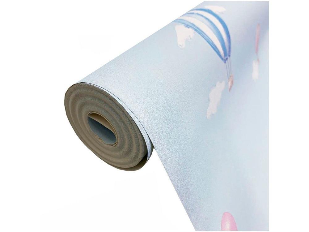 Papel de Parede Infantil Azul Balões Vinílico - 4