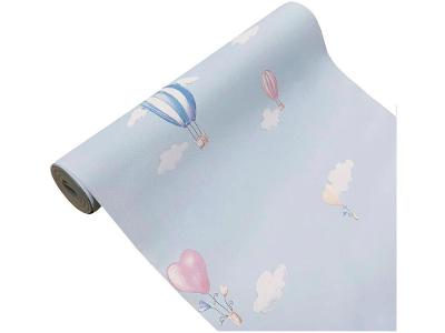 Papel de Parede Infantil Azul Balões Vinílico - Evolux 53x