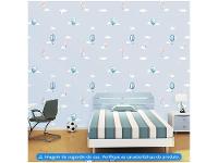 Papel de Parede Infantil Azul Balões Vinílico - 2