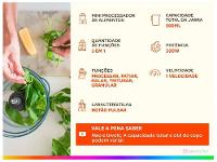 Mini Processador de Alimentos Philco 300W Preto PH900 Turbo 3 em 1 - 14