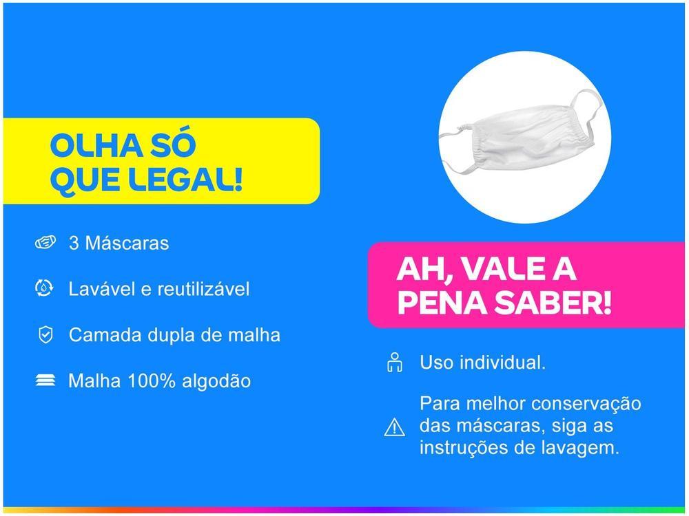 Máscara Lavável / Reutilizável Dupla Camada Branca - 2