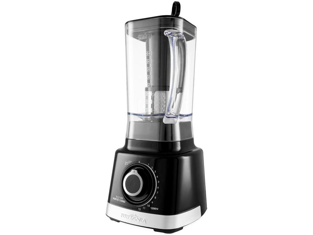 Liquidificador Britânia Fortis Turbo BLQ1300P Preto com Filtro 12 Velocidades + Pulsar 1400W - 13