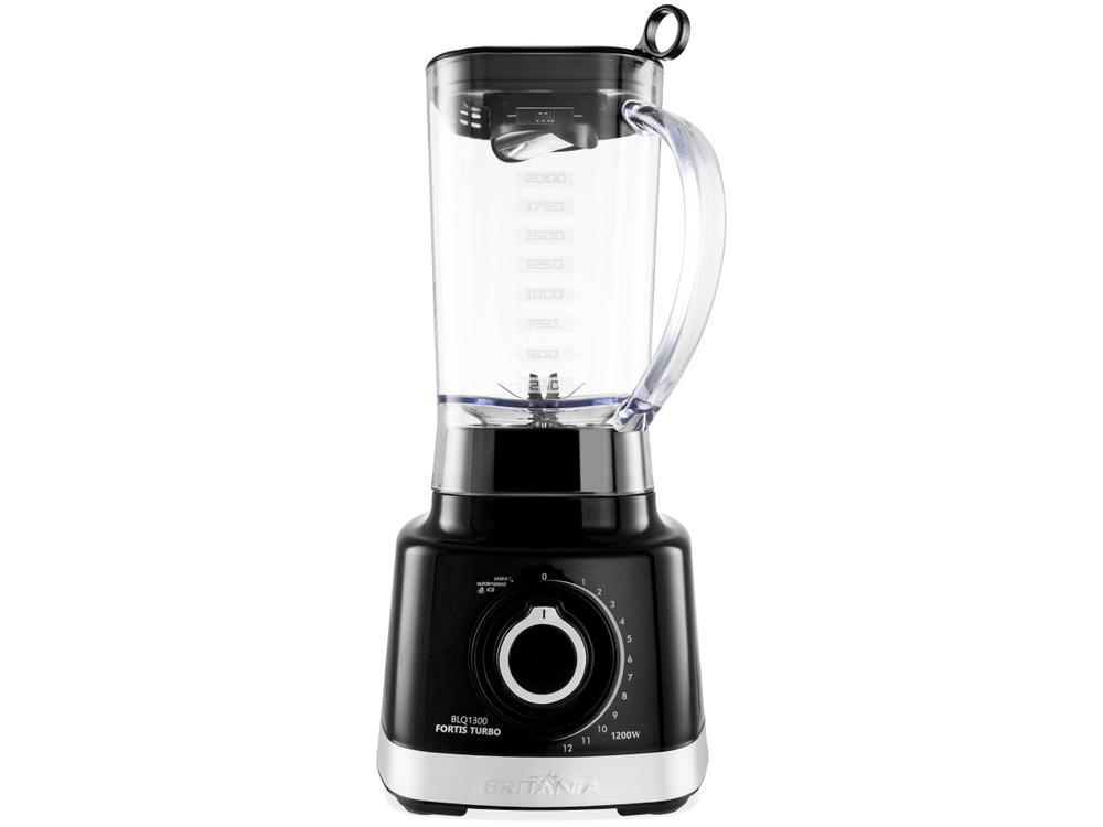 Liquidificador Britânia Fortis Turbo BLQ1300P Preto com Filtro 12 Velocidades + Pulsar 1400W - 16