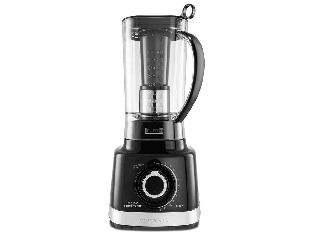 Liquidificador Britânia Fortis Turbo BLQ1300P Preto com Filtro 12 Velocidades + Pulsar 1400W - 19