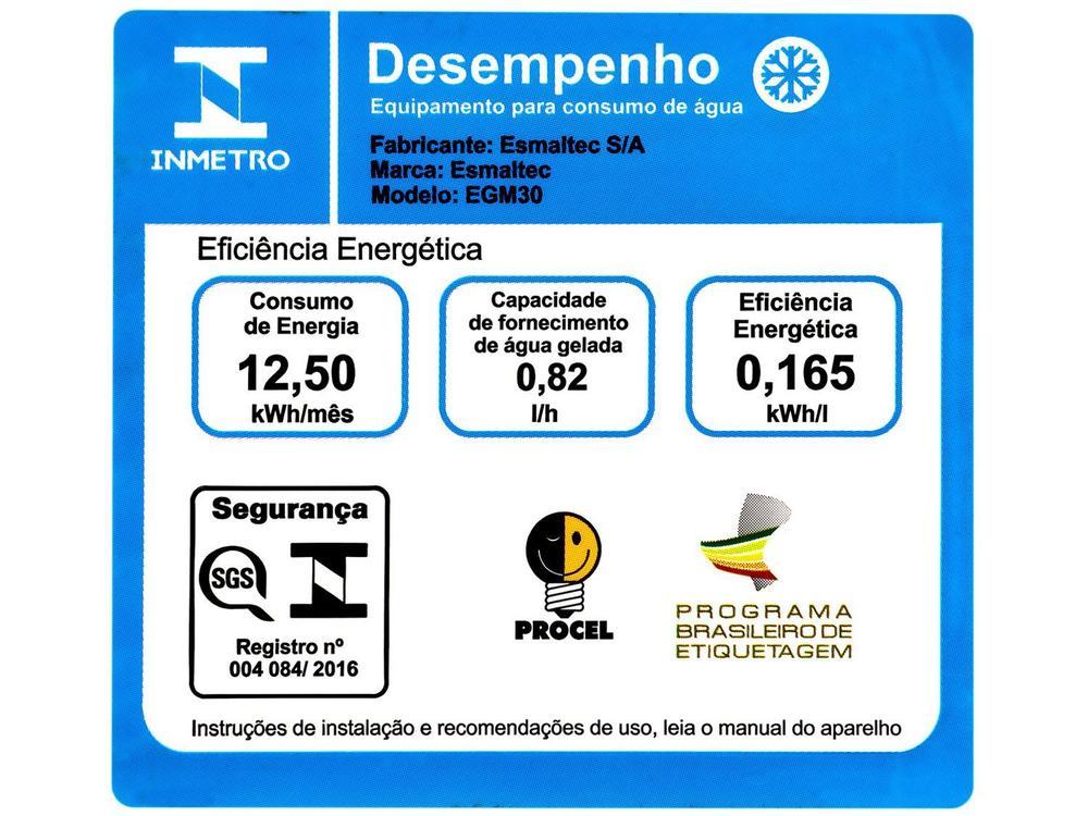 Bebedouro de Água Esmaltec de Mesa Refrigerado por Compressor Gelágua EGM30 - 9