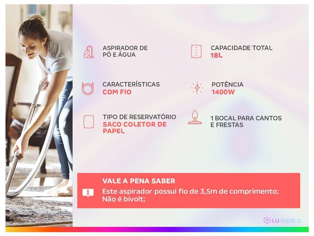 Aspirador de Pó e Água Electrolux 1400W Acqua Power Preto e Amarelo AQP20 - 11