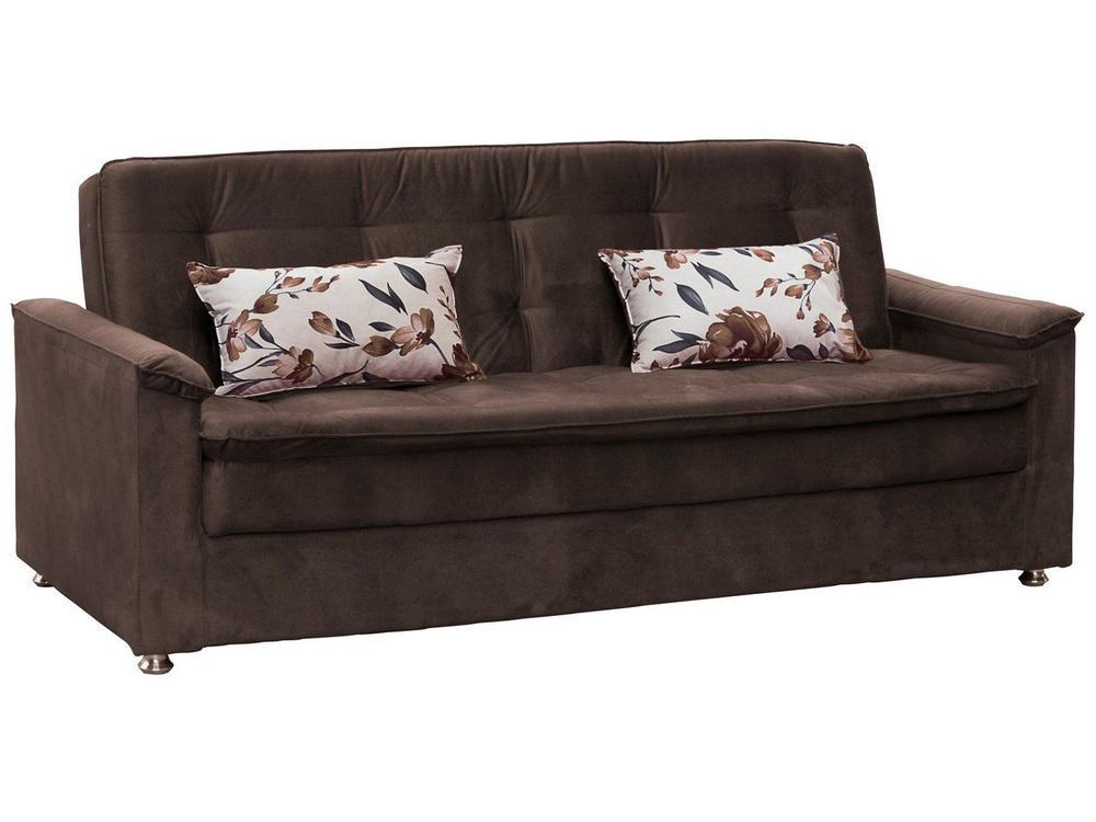 Sofá-cama Casal 3 Lugares Reclinável Veludo - 1