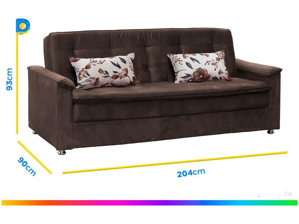 Sofá-cama Casal 3 Lugares Reclinável Veludo - 3