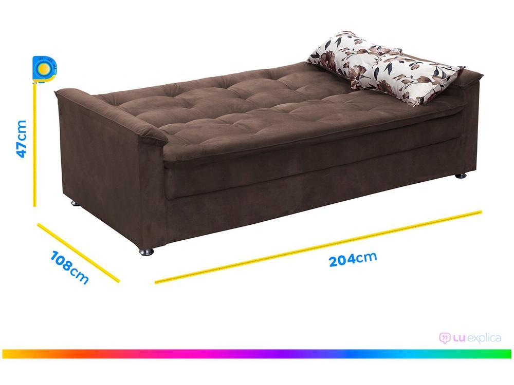 Sofá-cama Casal 3 Lugares Reclinável Veludo - 4