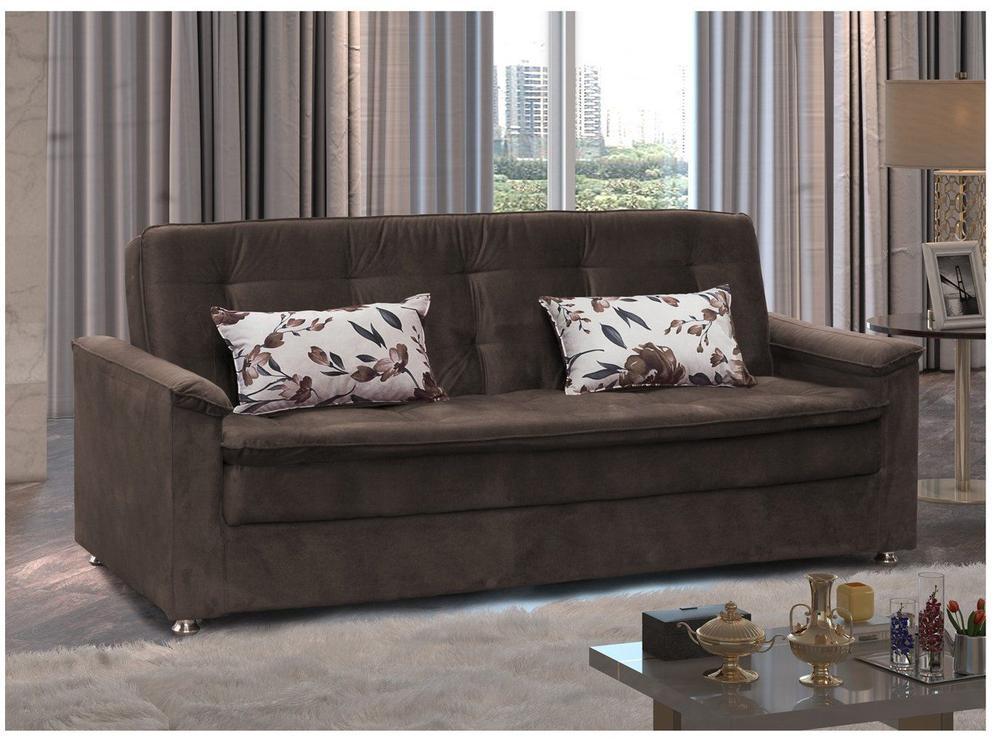 Sofá-cama Casal 3 Lugares Reclinável Veludo - 5