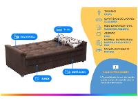 Sofá-cama Casal 3 Lugares Reclinável Veludo - 2