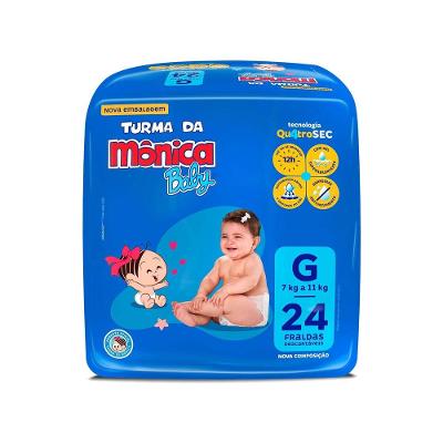 Fralda Turma da Mônica Baby Tam. G 7 a 11kg