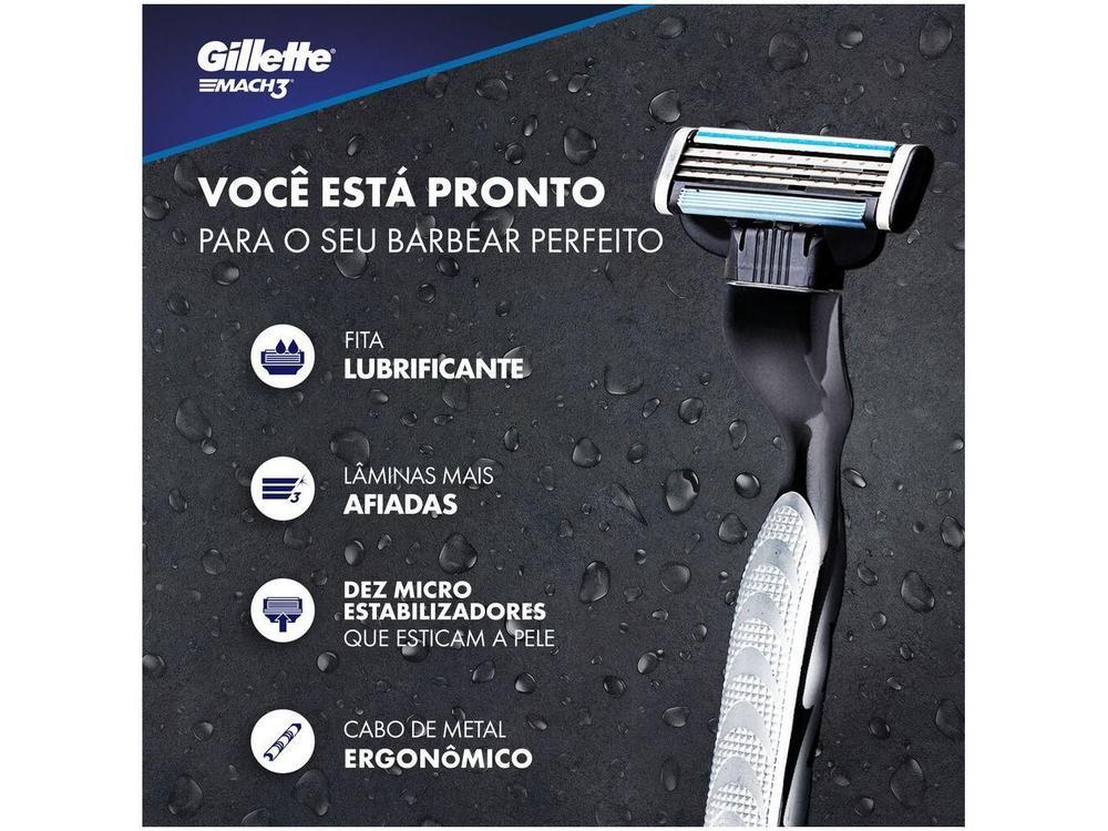 Aparelho de Barbear Carbono Recarregável Gillette Mach3 - 12