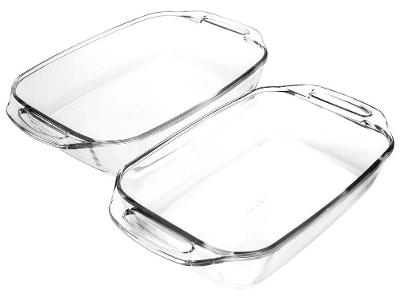 Conjunto de Assadeiras Marinex Retangular de Vidro