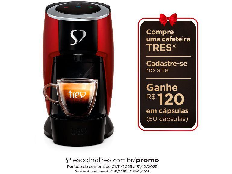 Cafeteira Espresso TRES Touch Vermelha 3 Corações - 2