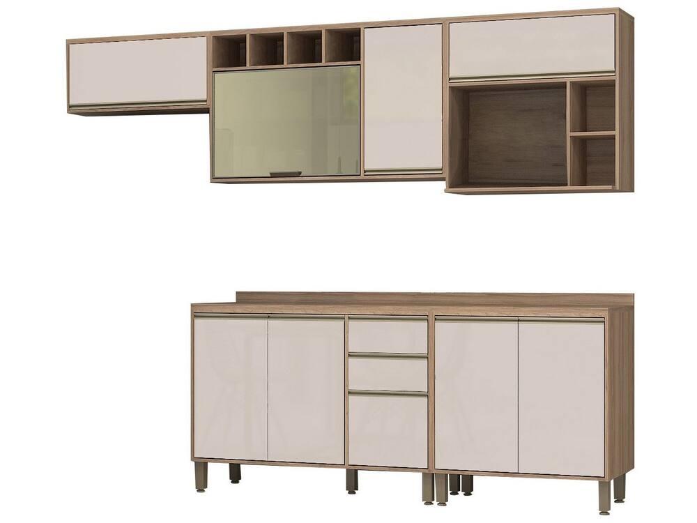 Armário de Cozinha Completa Luciane Parma com Balcão para Pia 8 Portas - 4