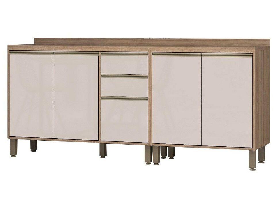 Armário de Cozinha Completa Luciane Parma com Balcão para Pia 8 Portas - 6