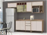 Armário de Cozinha Completa Luciane Parma com Balcão para Pia 8 Portas - 1