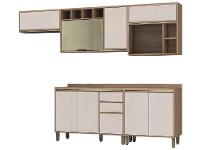 Armário de Cozinha Completa Luciane Parma com Balcão para Pia 8 Portas