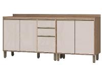 Armário de Cozinha Completa Luciane Parma com Balcão para Pia 8 Portas - 6