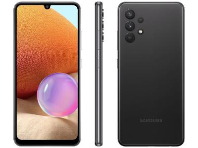 Smartphone Samsung Galaxy A32 128GB Preto 4G - 4GB RAM Tela 6,4” Câm. Quádrupla + Selfie 20M