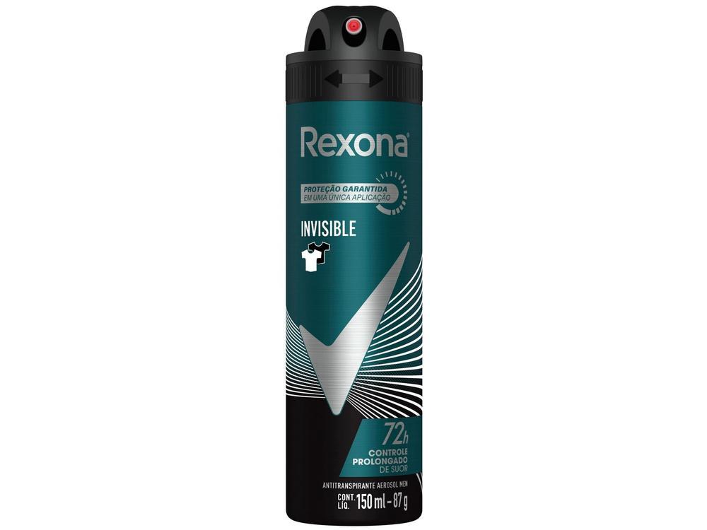 Desodorante Antitranspirante Aerossol Rexona Invisible Anti-manchas Masculino 72 Horas 150ml - 1
