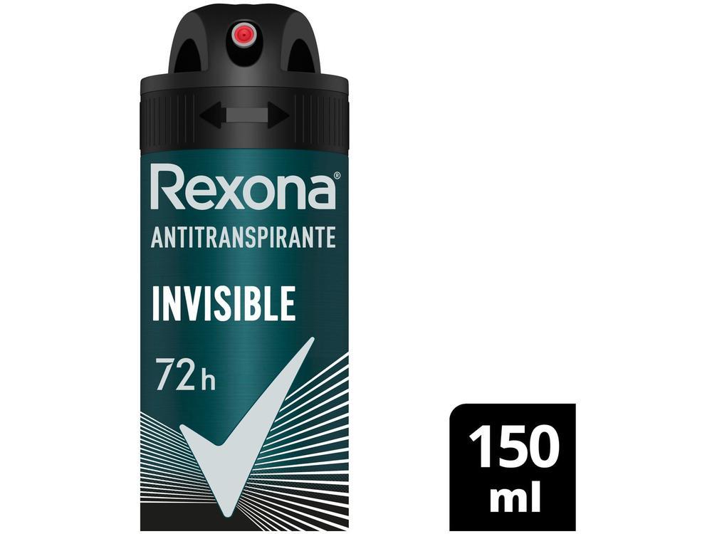 Desodorante Antitranspirante Aerossol Rexona Invisible Anti-manchas Masculino 72 Horas 150ml - 2