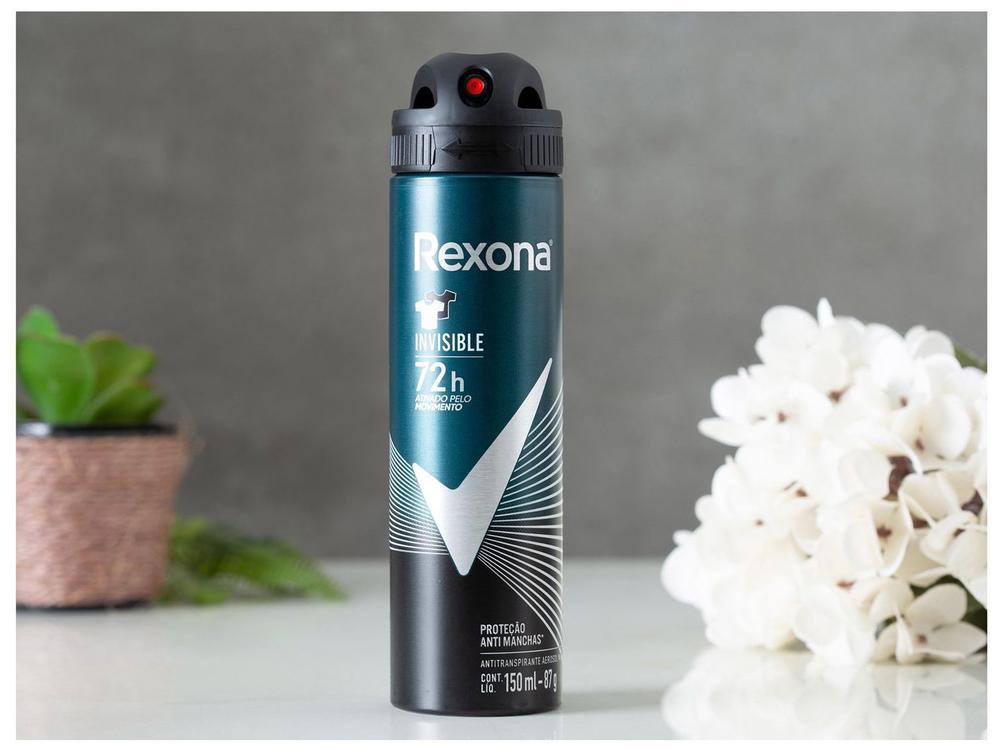 Desodorante Antitranspirante Aerossol Rexona Invisible Anti-manchas Masculino 72 Horas 150ml - 7
