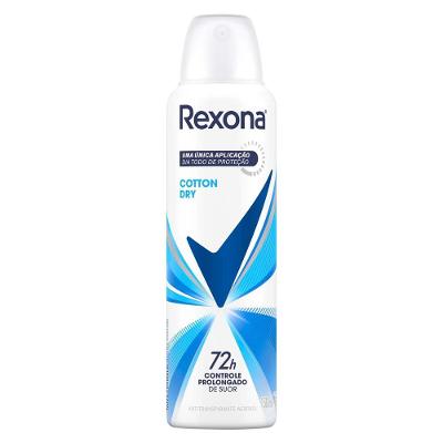 Desodorante Antitranspirante Aerossol Feminino Rexona Cotton Dry 72 horas 150ml