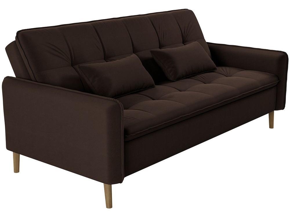 Sofá-cama Casal 3 Lugares Reclinável Veludo - 5