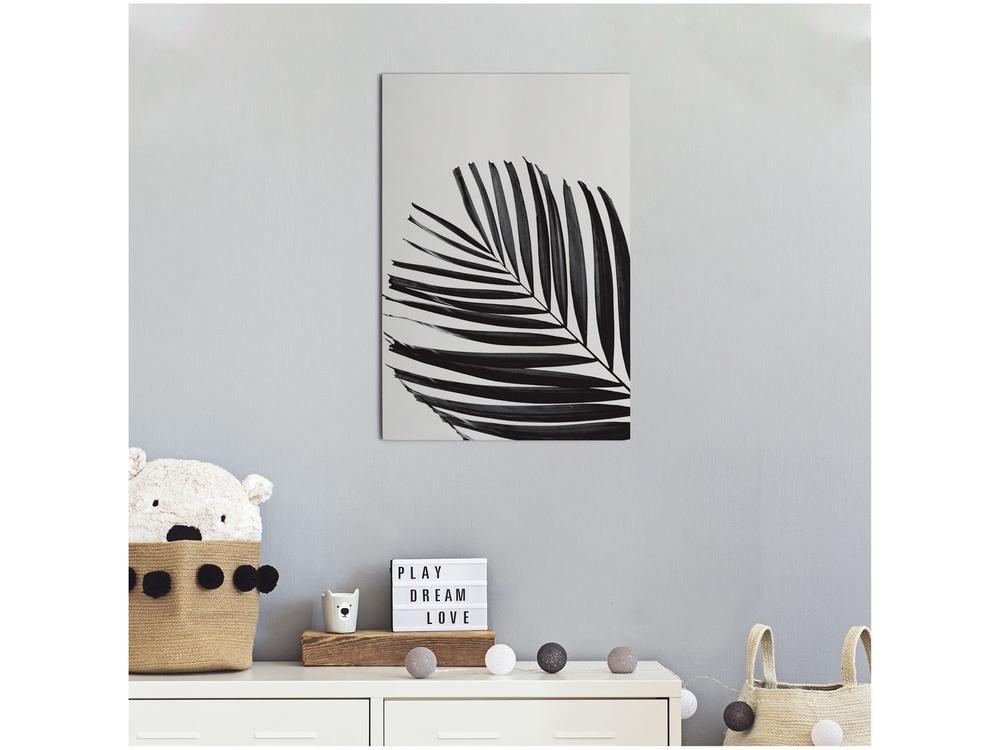 Placa Decorativa MDF Folha P&B 30x44cm  - 2