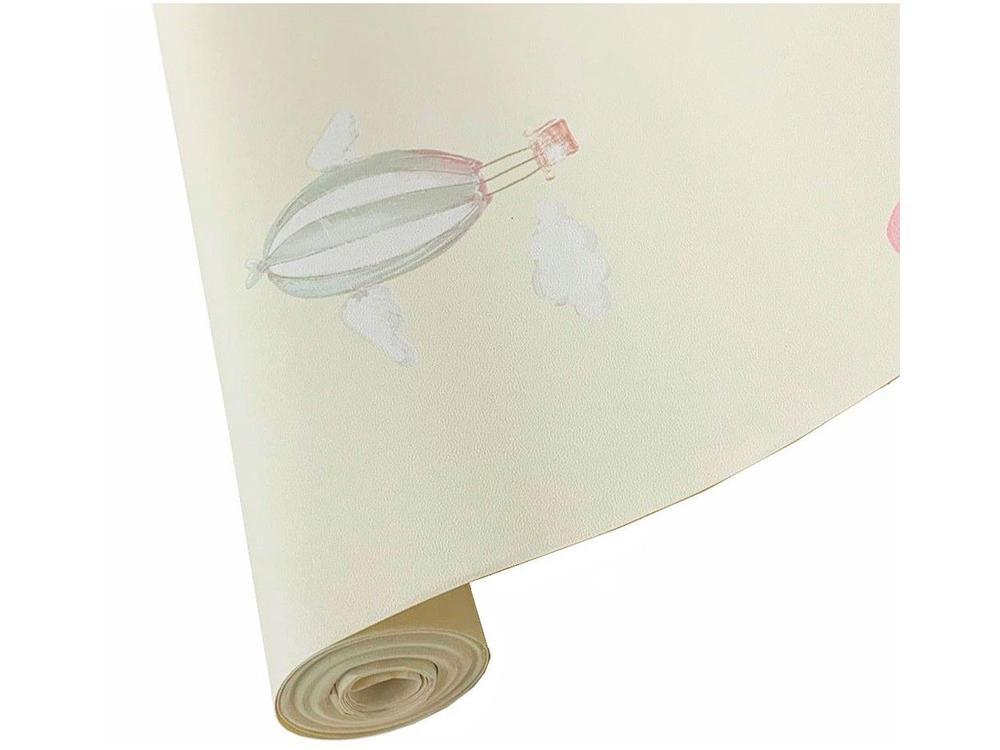 Papel de Parede Infantil Creme Balões Vinílico - 1