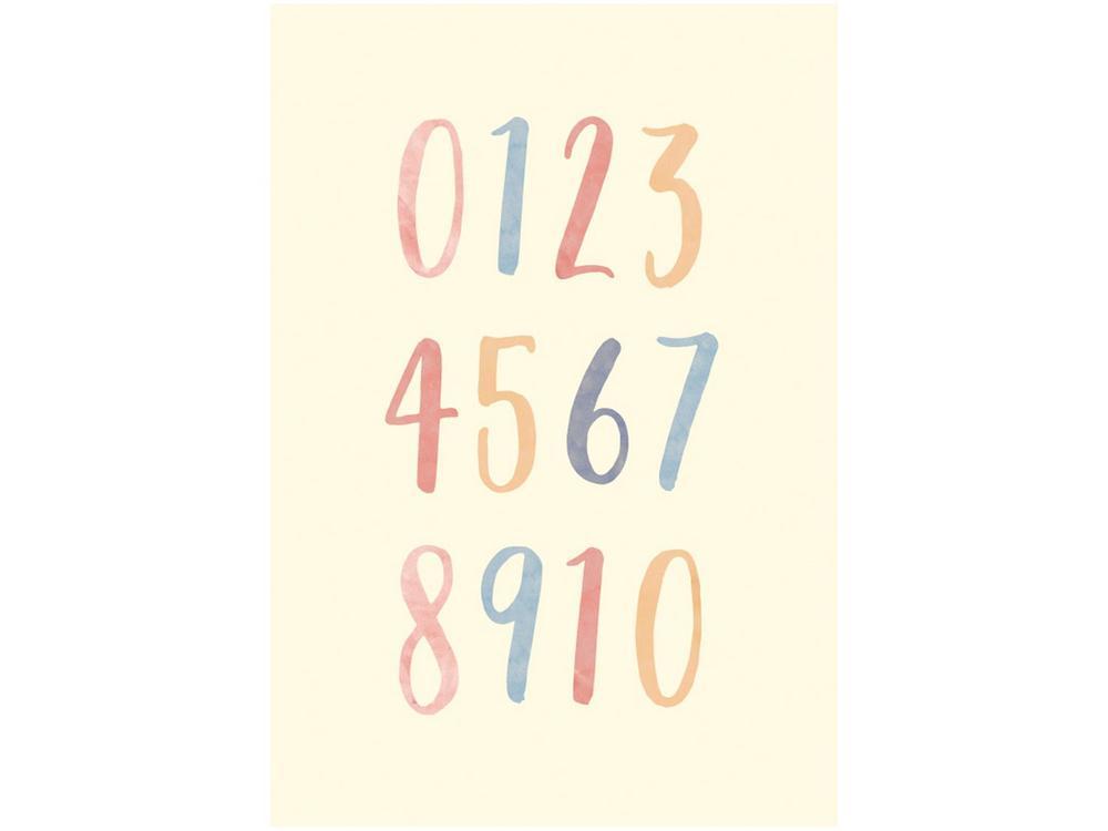 Placa Decorativa MDF Arco-Íris Números 20x29cm - 1