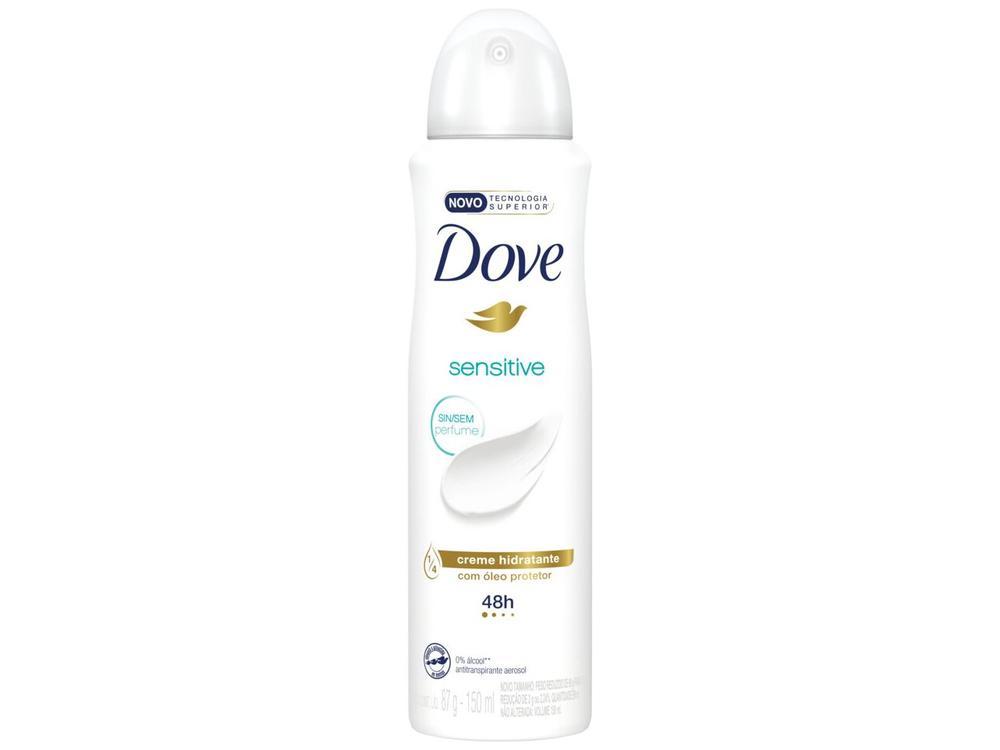 Desodorante Antitranspirante Aerossol Dove Sensitive 48 Horas sem Perfume 150ml - 1
