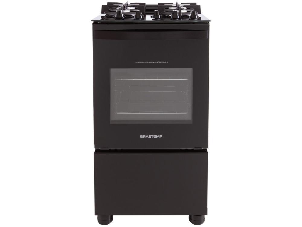 Fogão 4 Bocas Brastemp Preto Mesa de Vidro BFO4 - 1