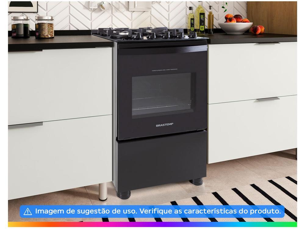 Fogão 4 Bocas Brastemp Preto Mesa de Vidro BFO4 - 2