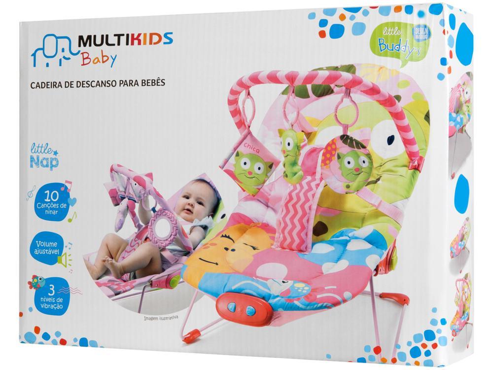 Cadeirinha de Descanso MultiKids Baby Reclinável Vibratória Gato 0 a 15kg - 16