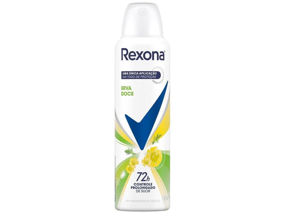 Desodorante Antitranspirante Aerossol Feminino Rexona Erva Doce 72 horas 150ml - 1